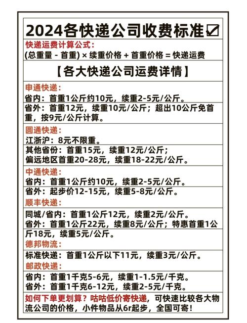 江苏天天快递收费价格表
